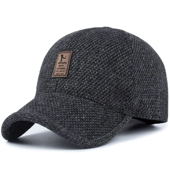 Winter baseball cap with ear flaps