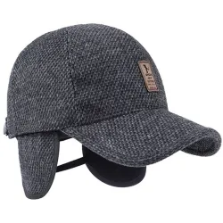 Winter baseball cap with ear flaps