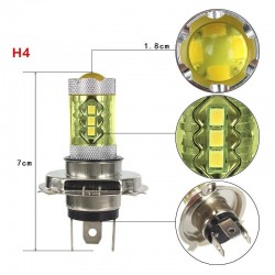 80W - H1 H3 H4 H7 H8 9005 9004 / 4300K LED 2835 - 12V bulb - yellow fog lights - head lights - 2 pieces
