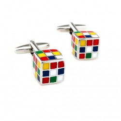 Cufflinks with coloured cubes