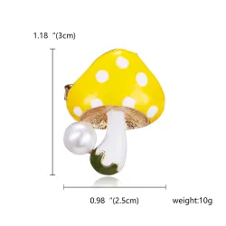 Elegant brooch with mushroom and pearl