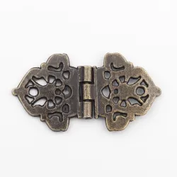 Vintage hollow flowers - alloy furniture hinges - 2 pieces