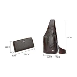 Fashionable crossbody leather bag with leaves patternBags