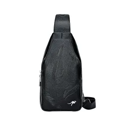Fashionable crossbody leather bag with leaves patternBags
