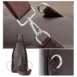 Fashionable crossbody leather bag with leaves patternBags