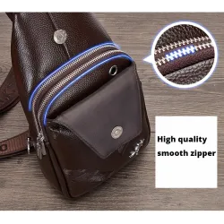 Fashionable crossbody leather bag with leaves patternBags