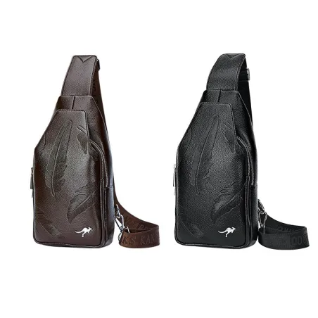 Fashionable crossbody leather bag with leaves patternBags