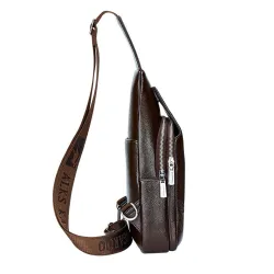 Fashionable crossbody leather bag with leaves patternBags